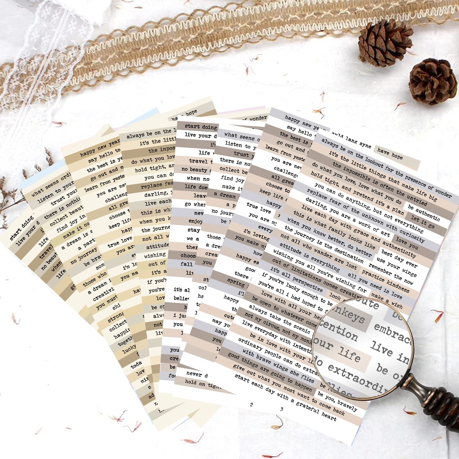 Art Craft Journals - 8 pièces autocollants de citation de