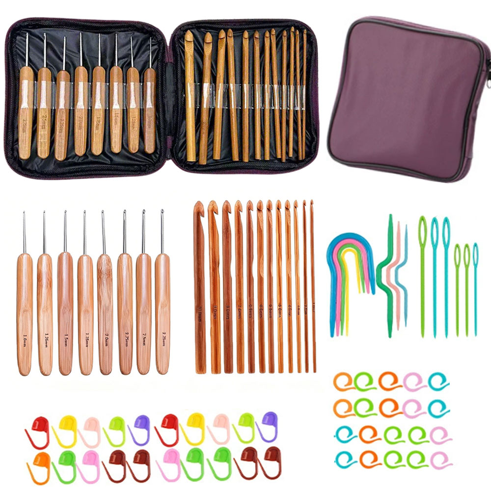 Art Craft Material - Ensemble de 74 crochets en bambou