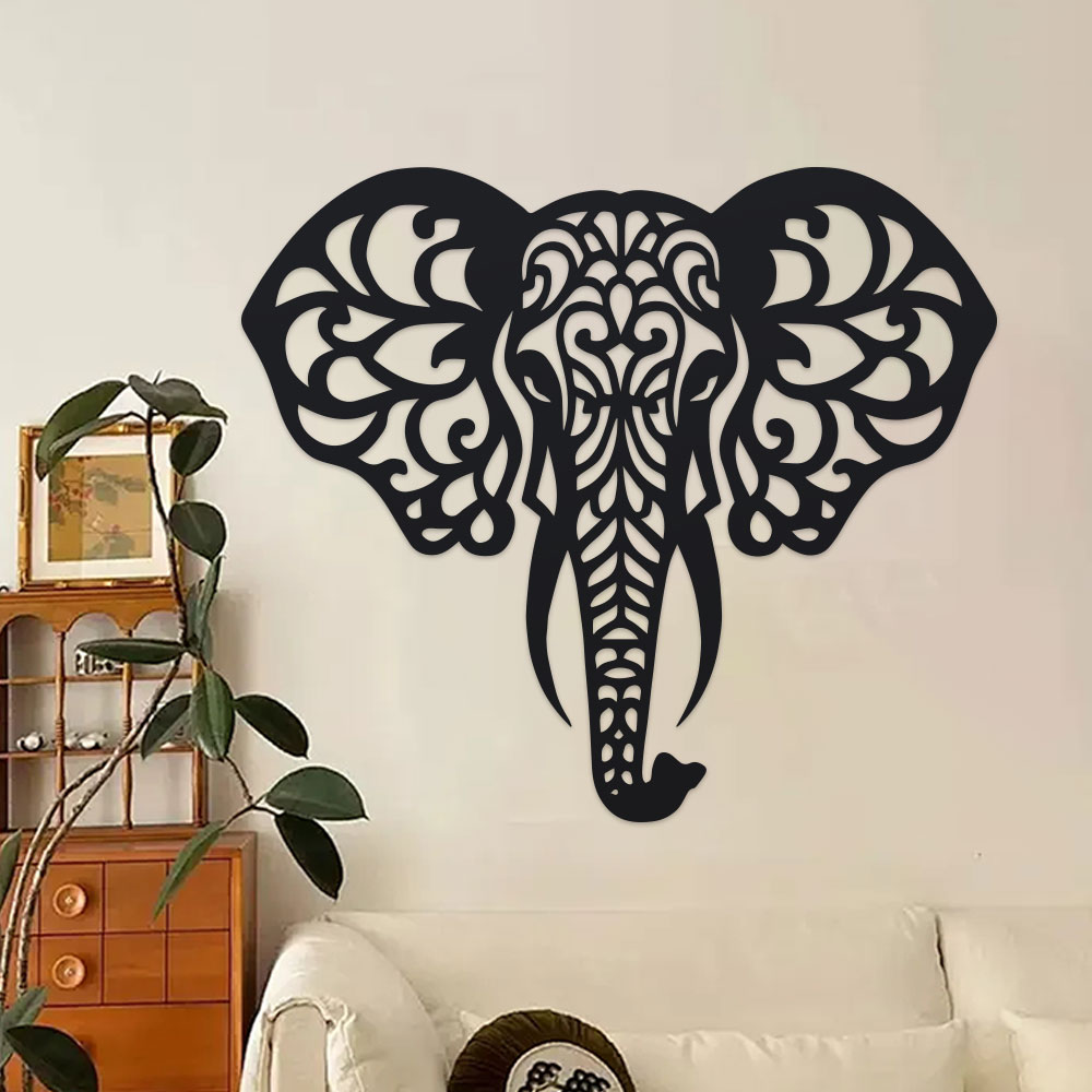 Art Craft Elephant - Décoration Murale Éléphant Minimaliste Élégante en