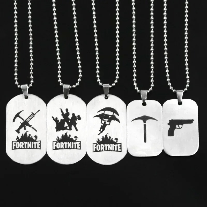 Art Craft Material - Collier Fortnite Anime en Acier Inoxydable,