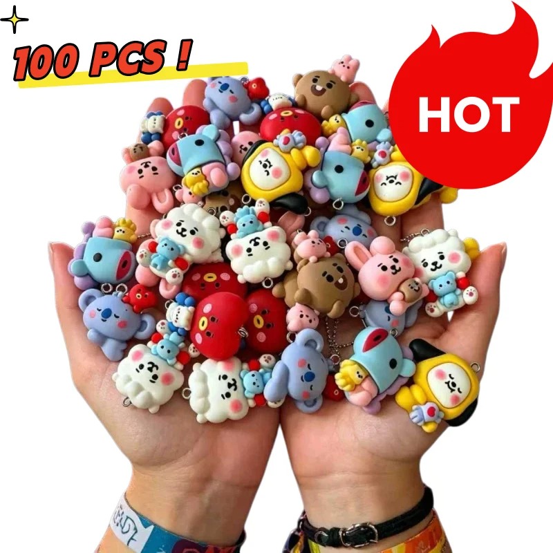 Art Craft Material - Breloques en résine BT21, 7 pièces,