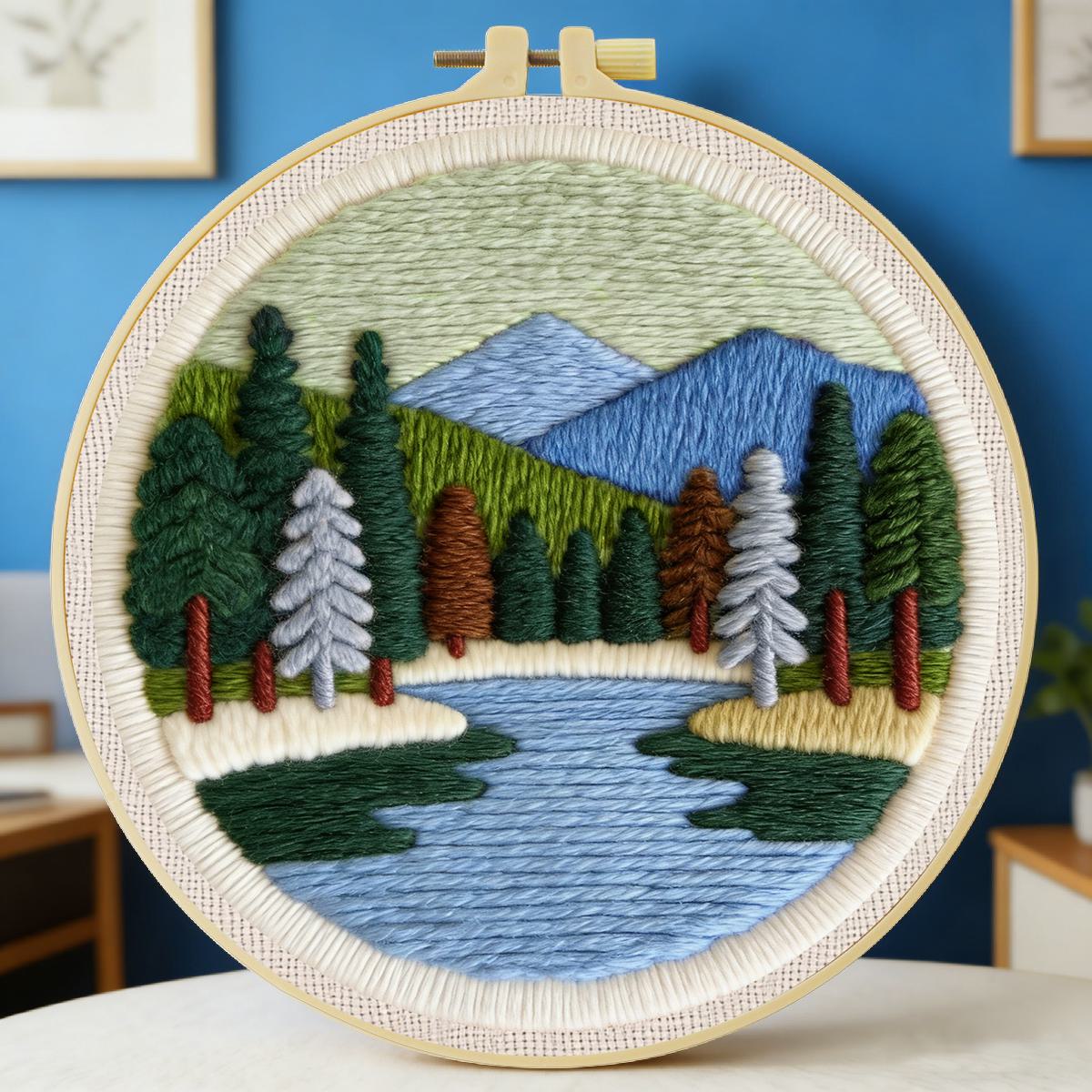 Punch Needle Kit - Kit de broderie au poinçon Paysage