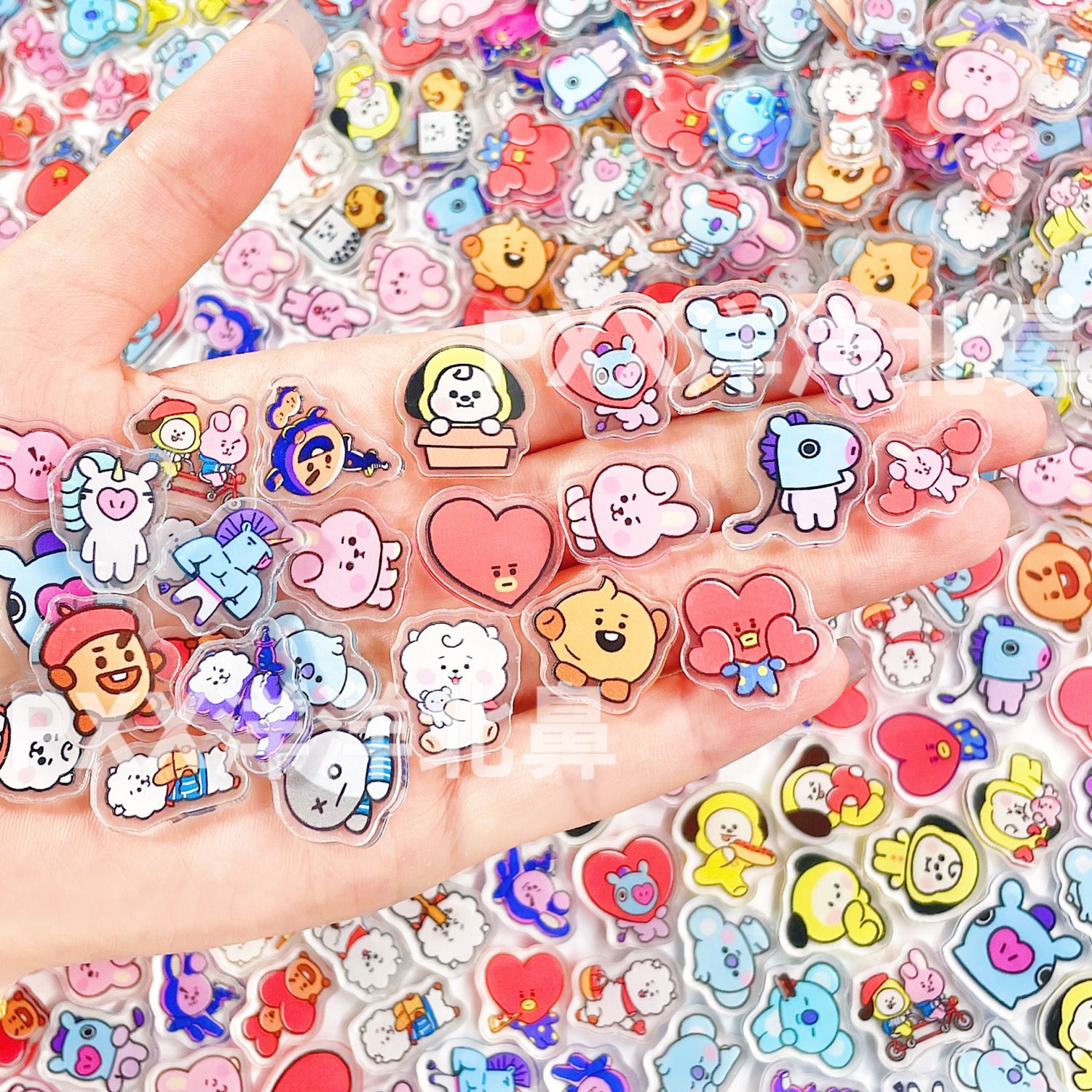 Art Craft Material - 100 pièces BT21 BTS, éléments acryliques