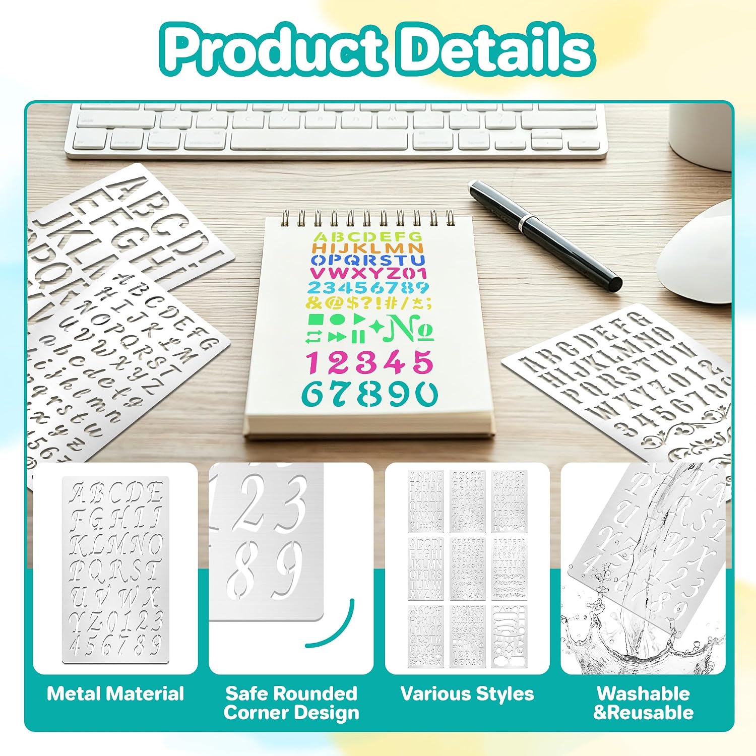 9 pochoirs en métal en forme d - Art Craft Journals avis et prix