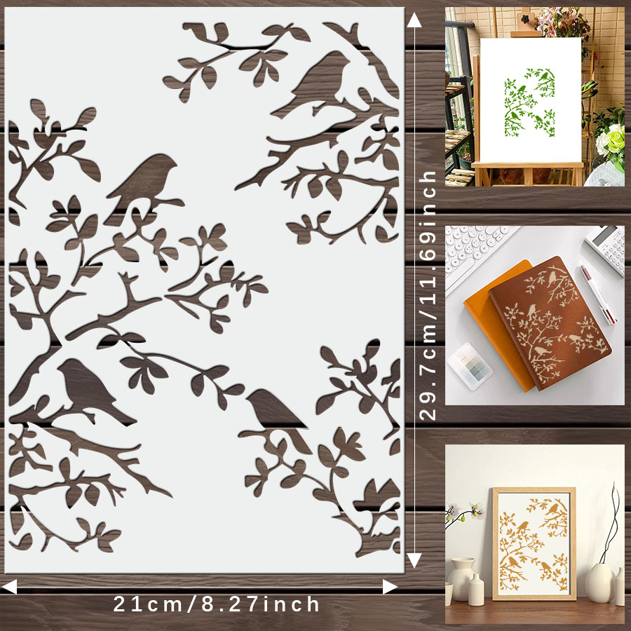 Pochoir de branche d'oiseau DI - Art Craft Journals avis et prix