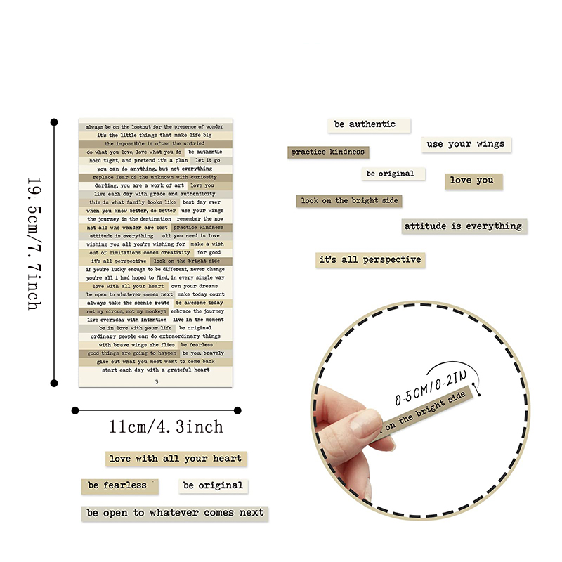 8 pièces autocollants de citat - Art Craft Journals avis et prix