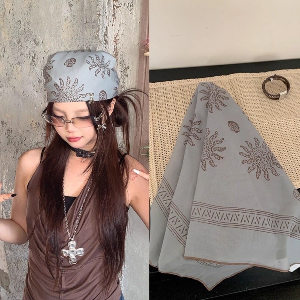 Foulard carré rétro à motif fl - Art And Craft Hair avis et prix