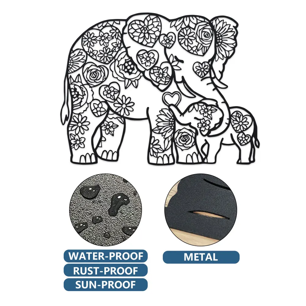 Éléphant en fer avec cœurs flo - Art Craft Elephant avis et prix