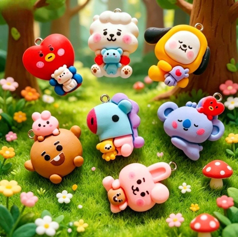 Breloques en résine BT21, 7 pi - Art Craft Material avis et prix